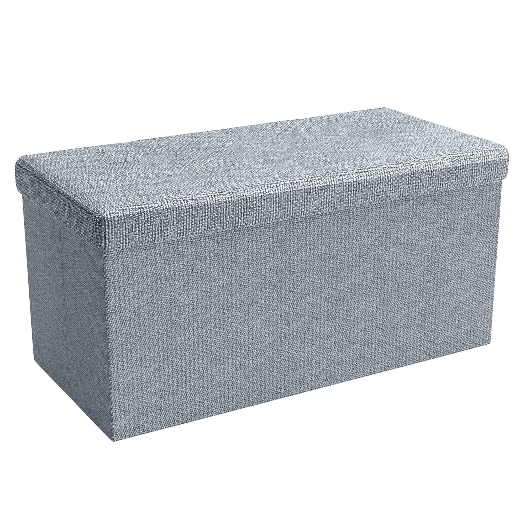 SITZBANK Faltbar in Leinen Optik 78/38/38 cm (Grau) - Grau, Textil (78/38/38cm) - Intirilife