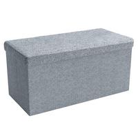 SITZBANK Faltbar in Leinen Optik 78/38/38 cm (Grau) - Grau, Textil (78/38/38cm) - Intirilife