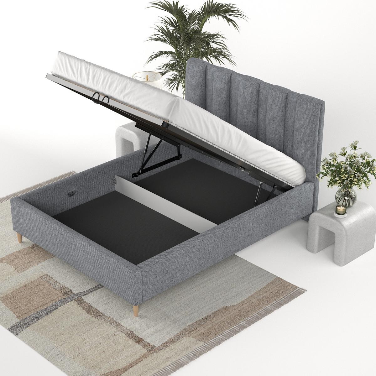 POLSTERBETT Loom 180/200 cm Grau im Neve Stoff - Naturfarben/Grau, Holz/Holzwerkstoff (180/200cm) - AltaBeds