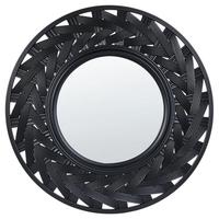 WANDSPIEGEL schwarz rund 60 cm Tierga - Schwarz, Kunststoff (60/60/6cm) - Beliani