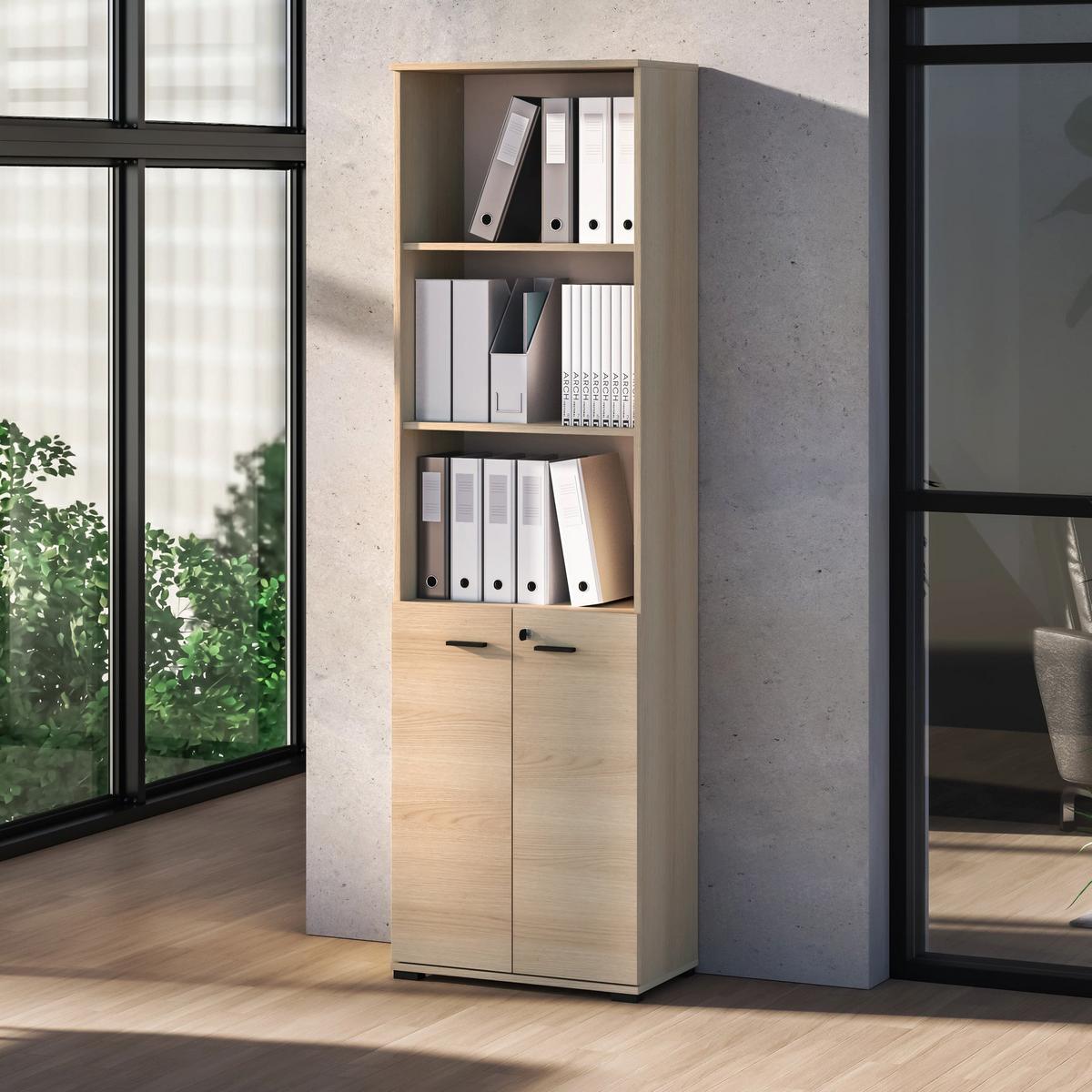 STANDREGAL Odelis 60 cm - Beige/Schwarz, Holzwerkstoff/Kunststoff (60/203/33.7cm) - Selsey
