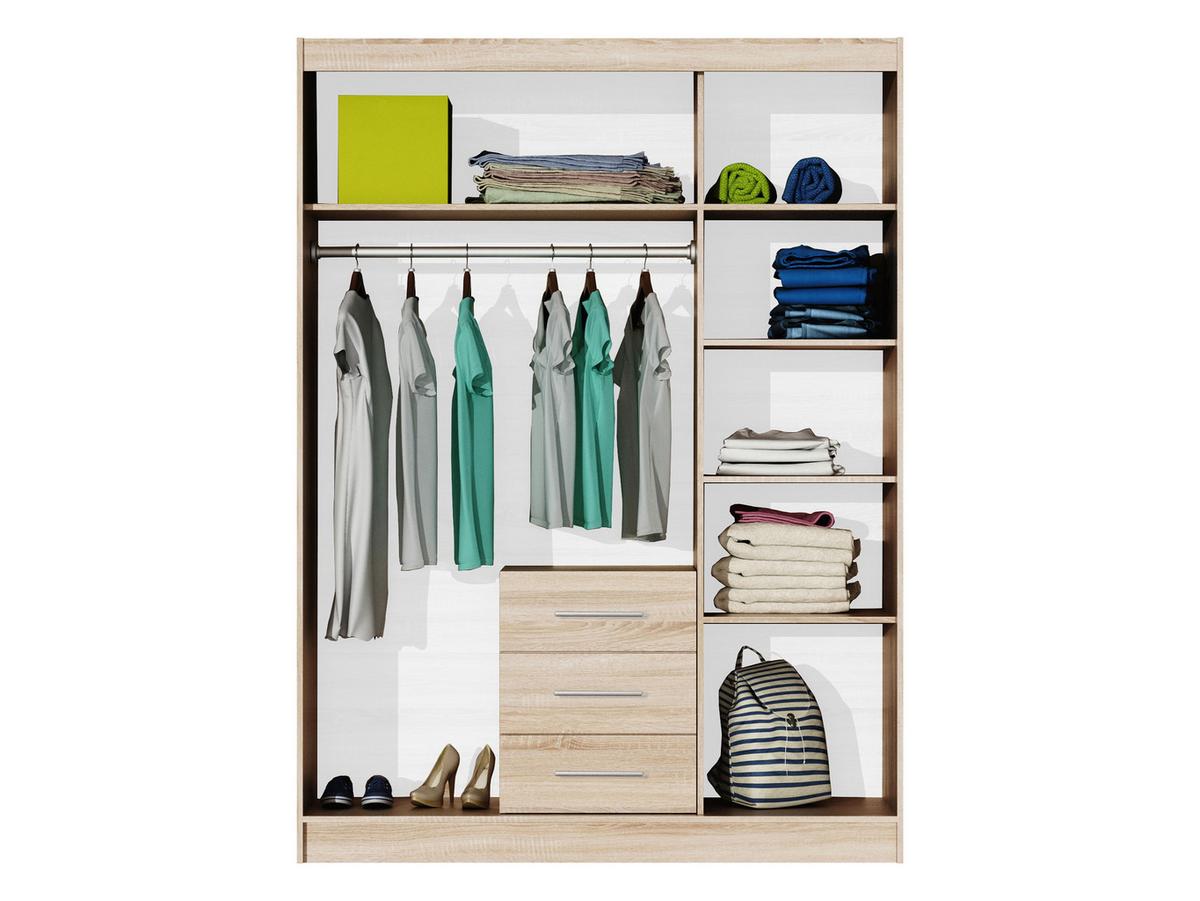 DREHTÜRENSCHRANK Bali D3 - Silberfarben/Naturfarben, Holzwerkstoff/Kunststoff (58/200/147cm) - MIRJAN24