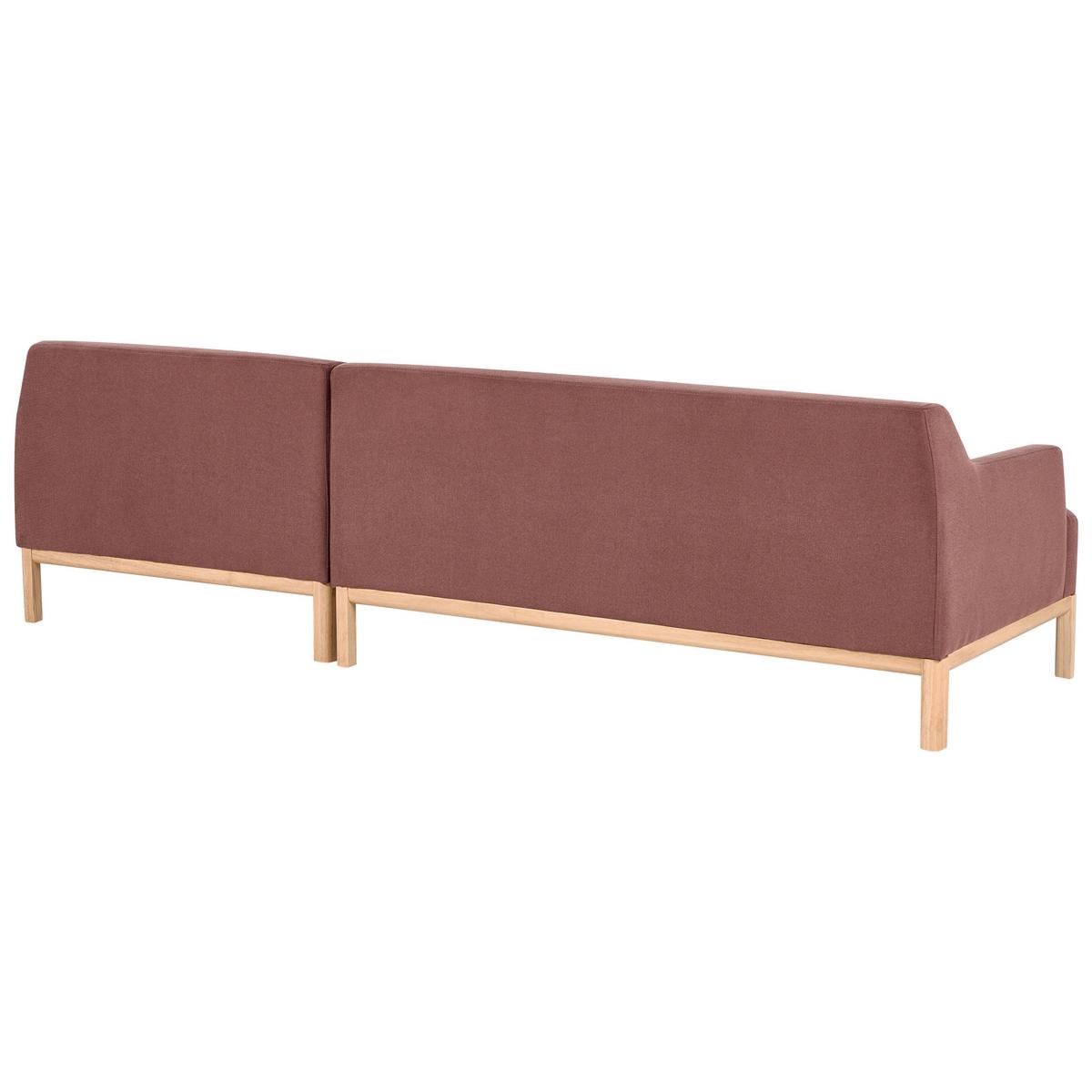 ECKSOFA 3-Sitzer Stoff Burgunderrot linksseitig Sosjo - Dunkelrot, Textil (251/132cm) - Beliani