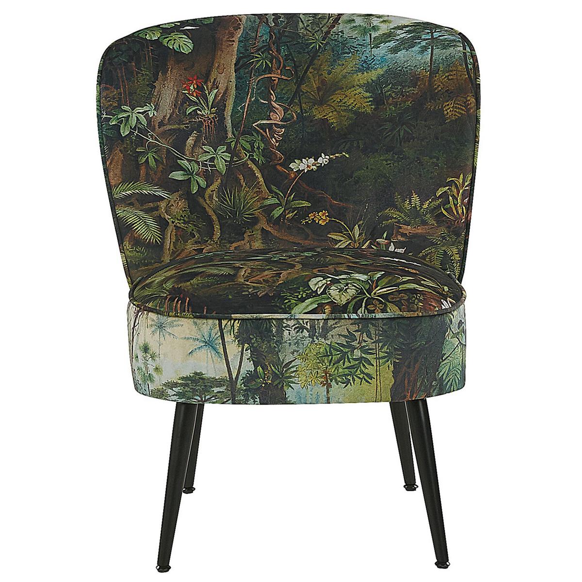 SESSEL Polsterbezug Grün Voss - Multicolor/Grün, Textil/Metall (60/76/52cm) - Beliani