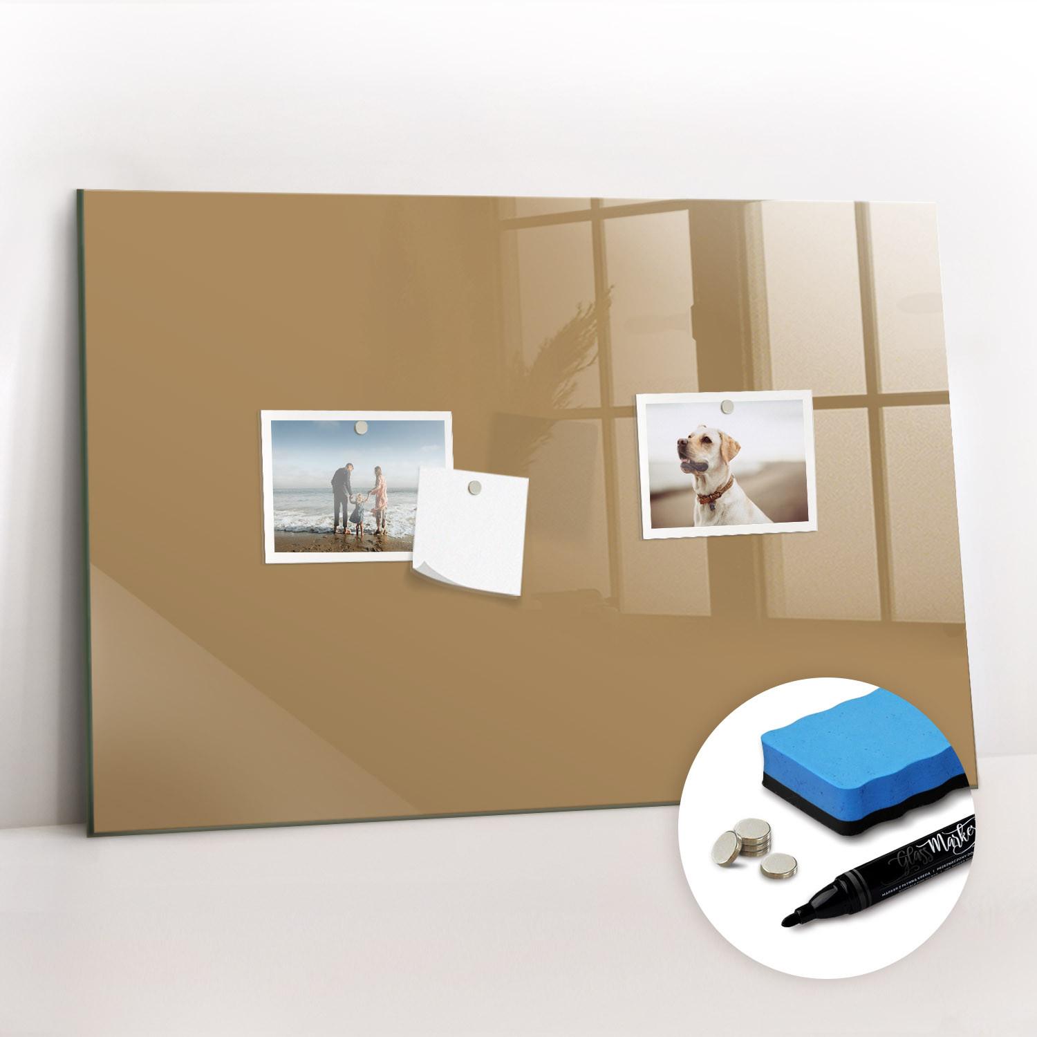 MAGNETTAFEL 60x40 Beige schwarzer Marker - Beige, Glas (60/0.4/40cm) - TULUP