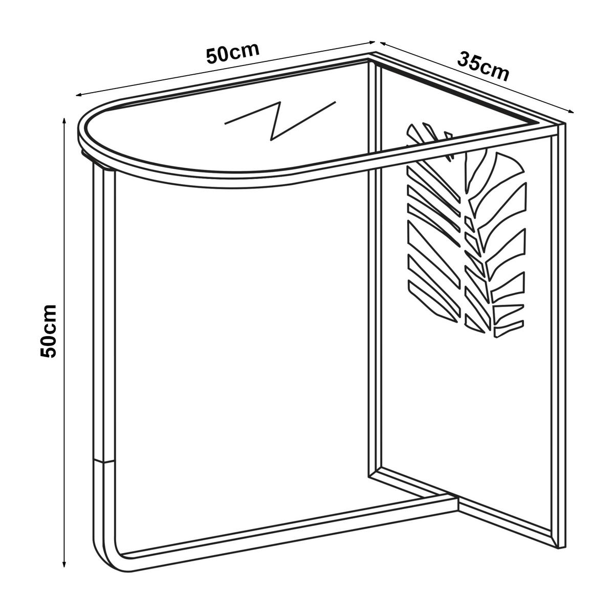BEISTELLTISCH Ulvik - Schwarz, Glas/Metall (35/50/50cm) - [en.casa]