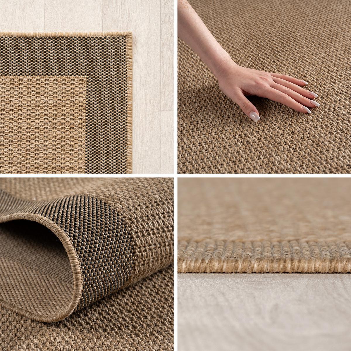 TEPPICH Outdoor ARLBERG in Beige, in Jute-Optik, aus Polypropylen, Ø 80 cm - Beige, Textil (80/80cm) - KADIMA DESIGN