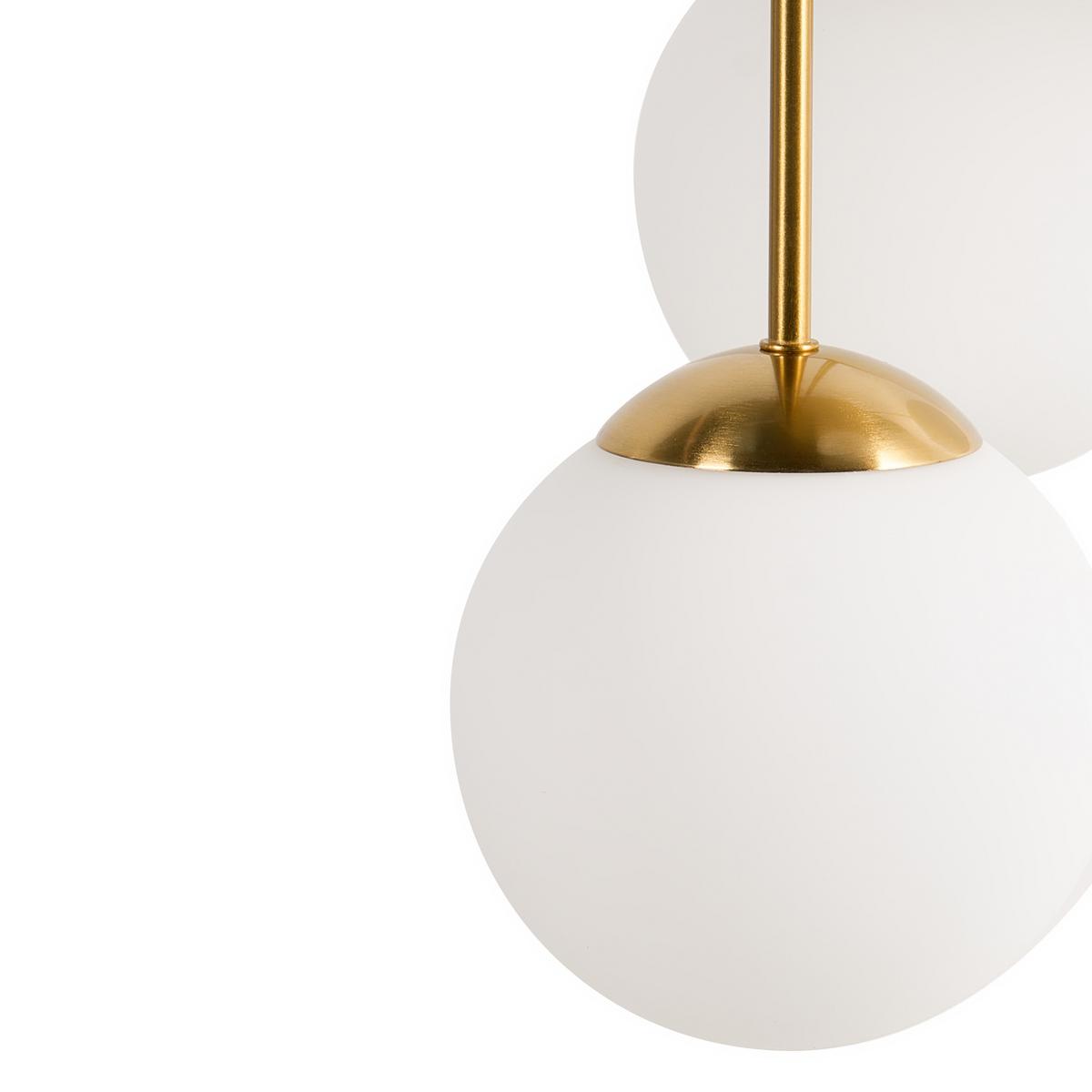 HÄNGELEUCHTE Messing Riana - Messingfarben/Weiß, Metall (42/42/61cm) - Beliani