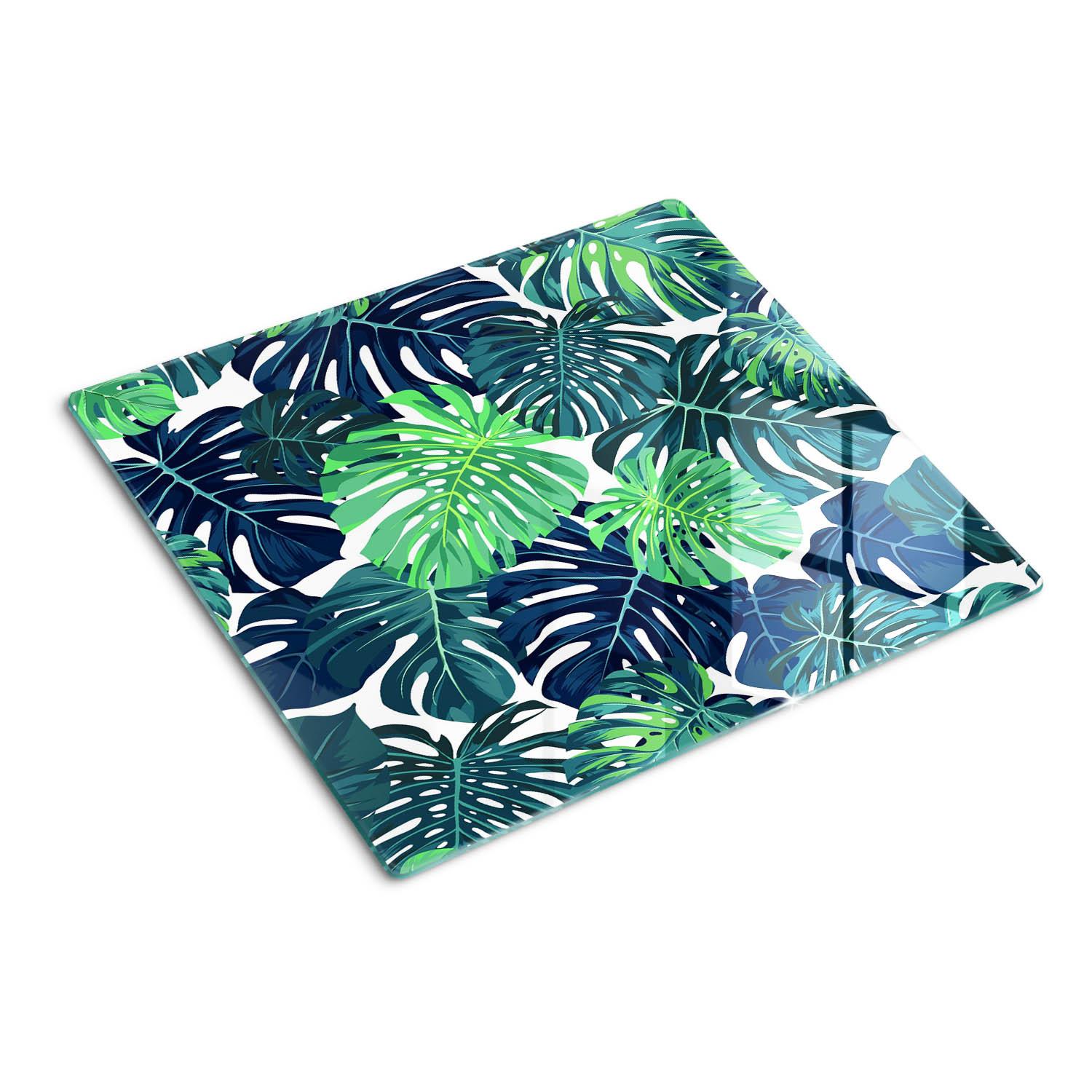 GLASPLATTE 60x52 cm Tropische Blätter - Grün, Glas (60/0.4/52cm) - TULUP