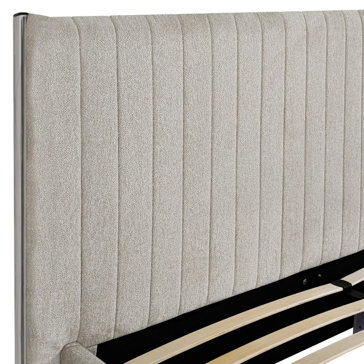 POLSTERBETT Calma mit Schaumstoffmatratze 10 cm, 2 Bettkastenschubladen, 160x200 cm, Bouclé-Stoff, Dunkelbeige - Beige, Textil (160/200cm) - Beautysofa