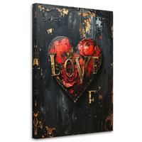 LEINWANDBILD Liebe 20x30cm - Rot, Textil (20/30cm) - Feeby