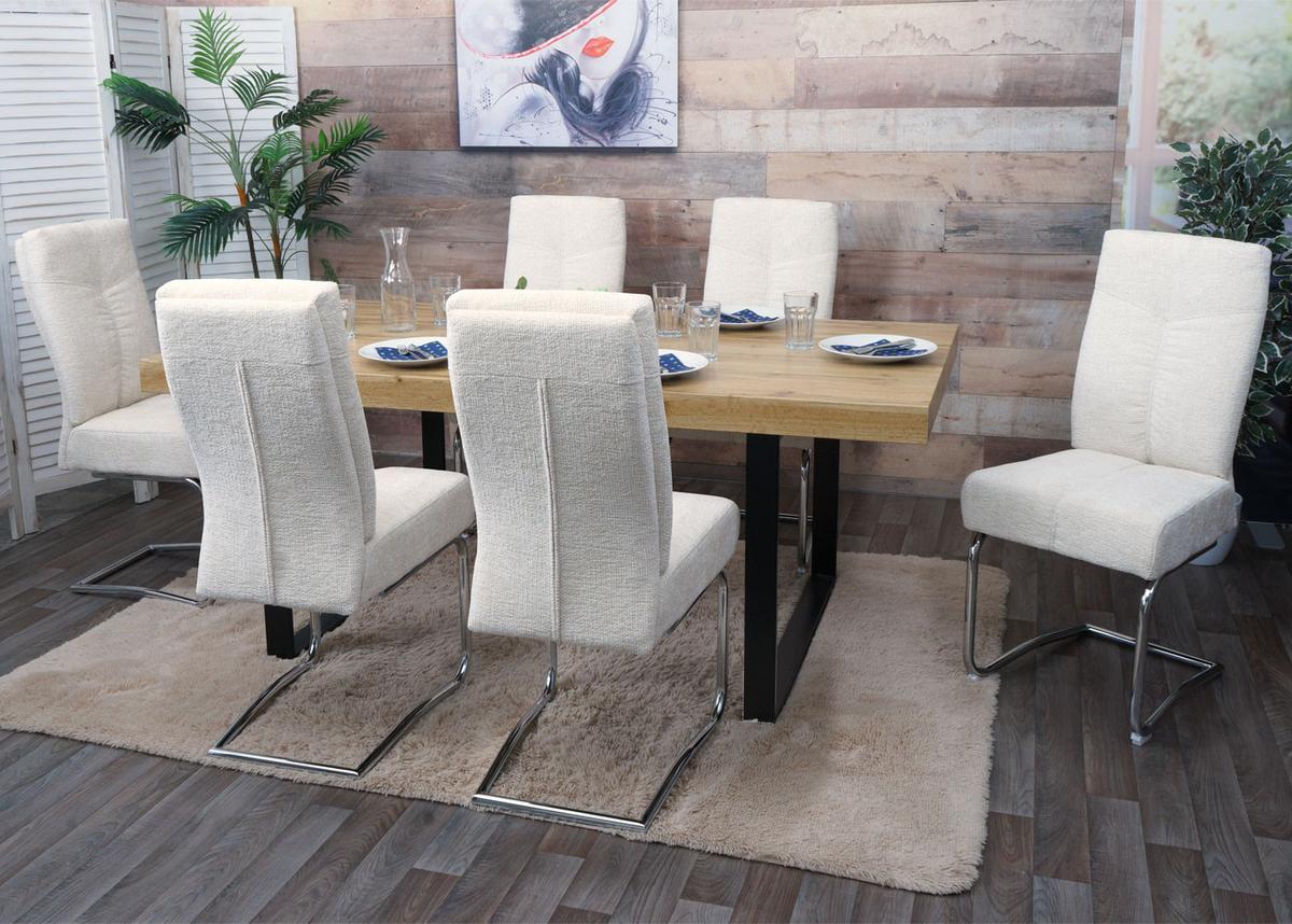 ESSZIMMERSTUHL Cremeweiß 6er-Set - Creme/Weiß, Textil (46/105/60cm) - MCW