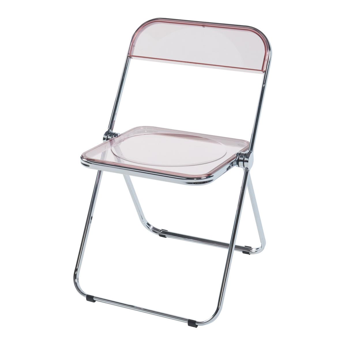 KLAPPSTUHL-SET Pornainen 4 TLG. - Pink, Kunststoff/Metall (46/74/47cm) - [en.casa]