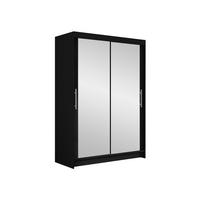 KLEIDERSCHRANK Miami VII - Silberfarben/Schwarz, Holzwerkstoff/Kunststoff (120/200/58cm) - MIRJAN24