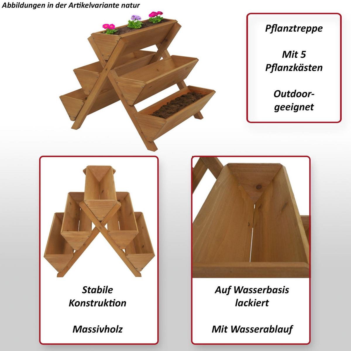 PFLANZTREPPE Anthrazit - Anthrazit, Holz (56/56/70cm) - MCW