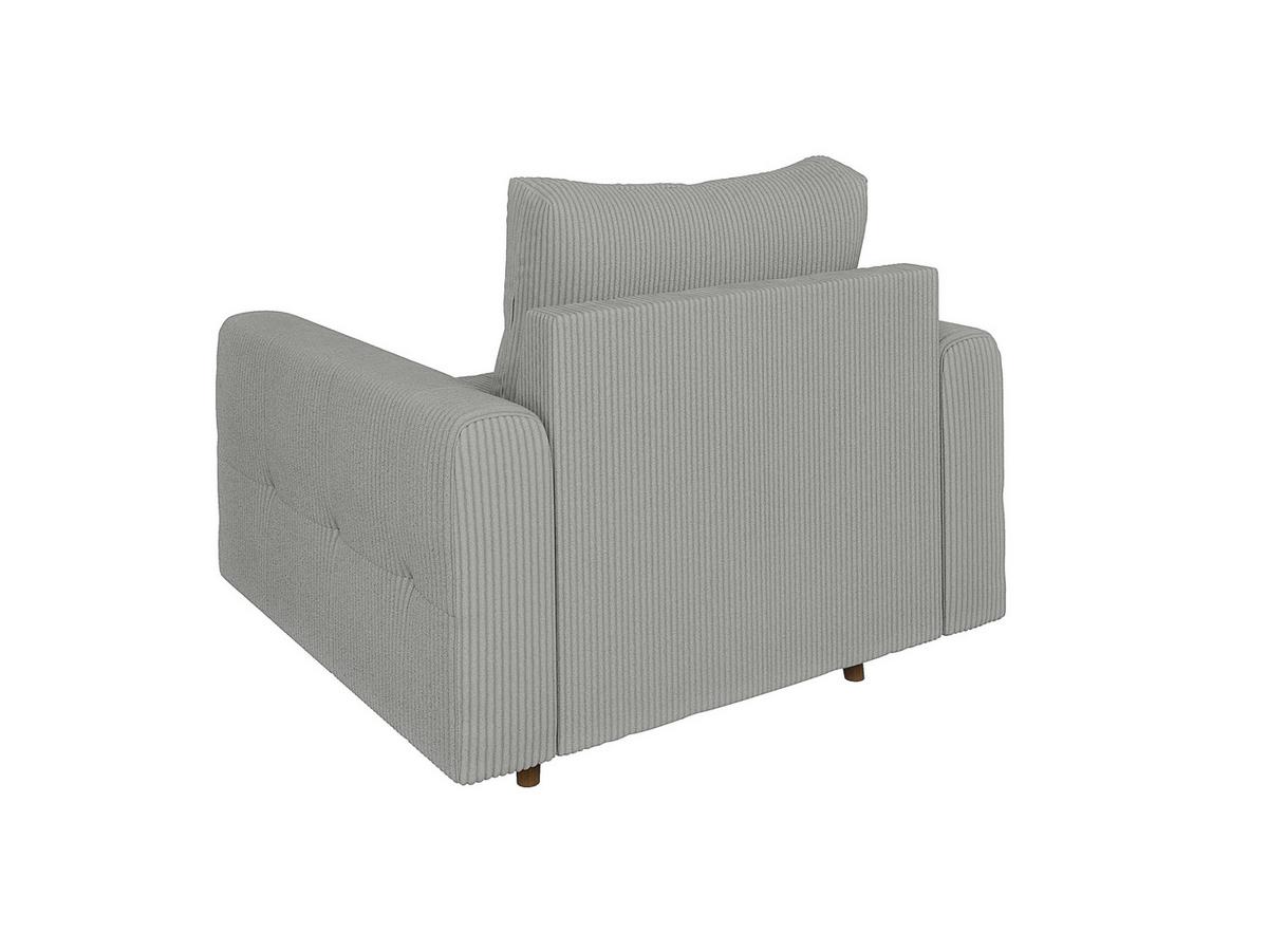 SITZGARNITUR 3+1 Alma Hellgrau Cord - Hellgrau/Braun, Holz/Textil (210/81/93cm) - S-Style Möbel