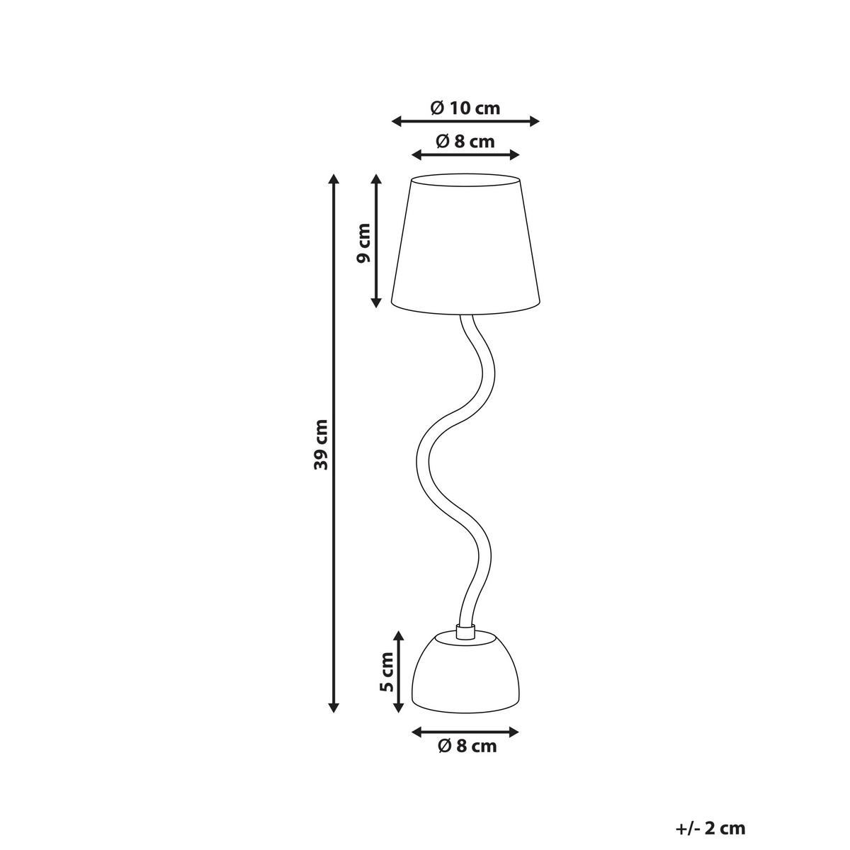 LED-TISCHLEUCHTE Beige Vouga - Beige, Metall (10/10/39cm) - Beliani