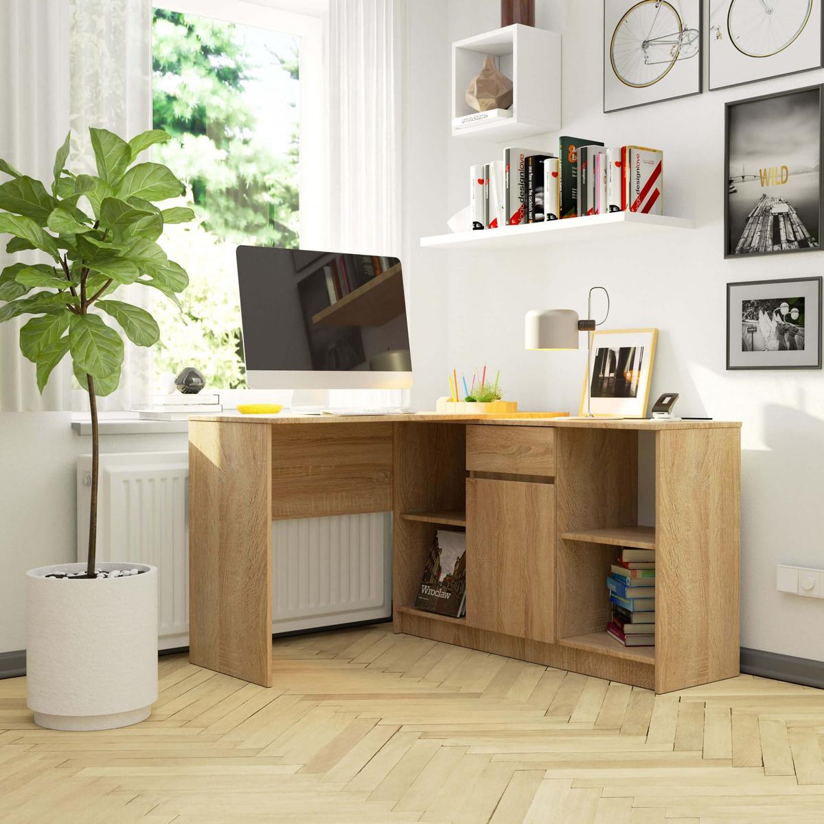 SCHREIBTISCH Eiche Sonoma 79/120/126 - Sonoma Eiche, Holzwerkstoff (125/55/79cm) - RAUMHIRSCH FURNITURE