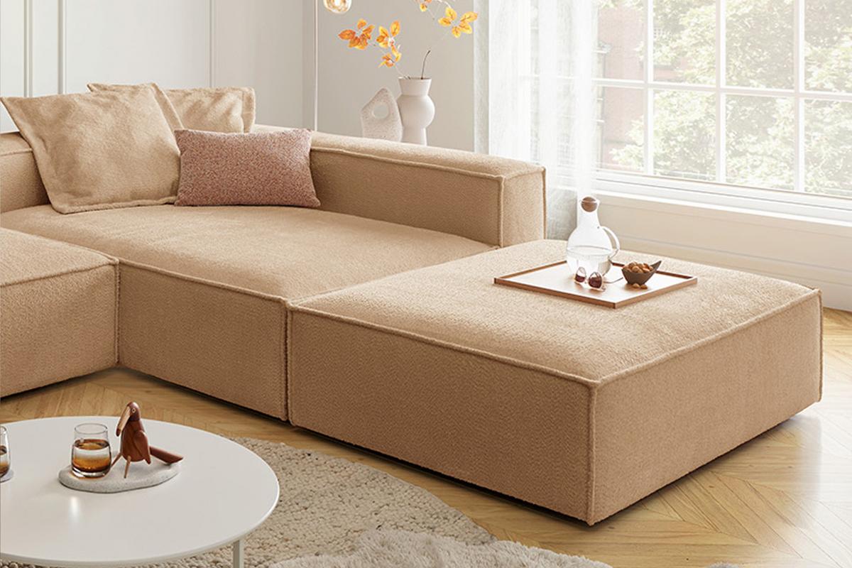 ECKSOFA CARMO Braun Flachgewebe - Schwarz/Braun, Kunststoff/Textil (306/191cm) - KAWOLA