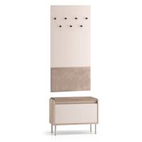 EINGANGSMÖBEL Alos Kaschmir und Holz - Beige, Holzwerkstoff (69/143/7cm) - Petits-meubles