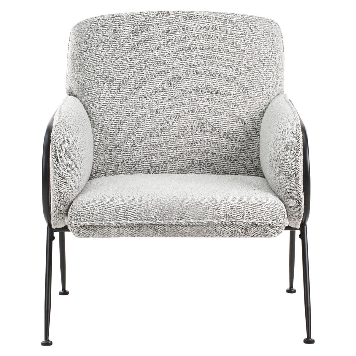 SESSEL Cremeweiß Trysnes - Schwarz/Weiß, Textil (69/84/77cm) - Beliani