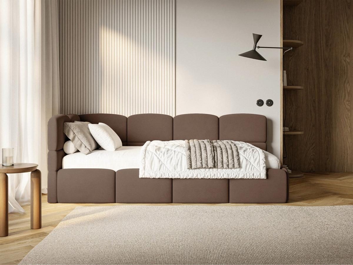 JUGENDBETT Cloudy Braun 120 x 200 cm - Schwarz/Braun, Kunststoff/Textil (120/200cm) - Selsey