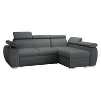 ECKSOFA Boston Mini, Seite: Rechts - 2R+LC - Chromfarben/Blaugrau, Holz/Textil (255/170cm) - MIRJAN24