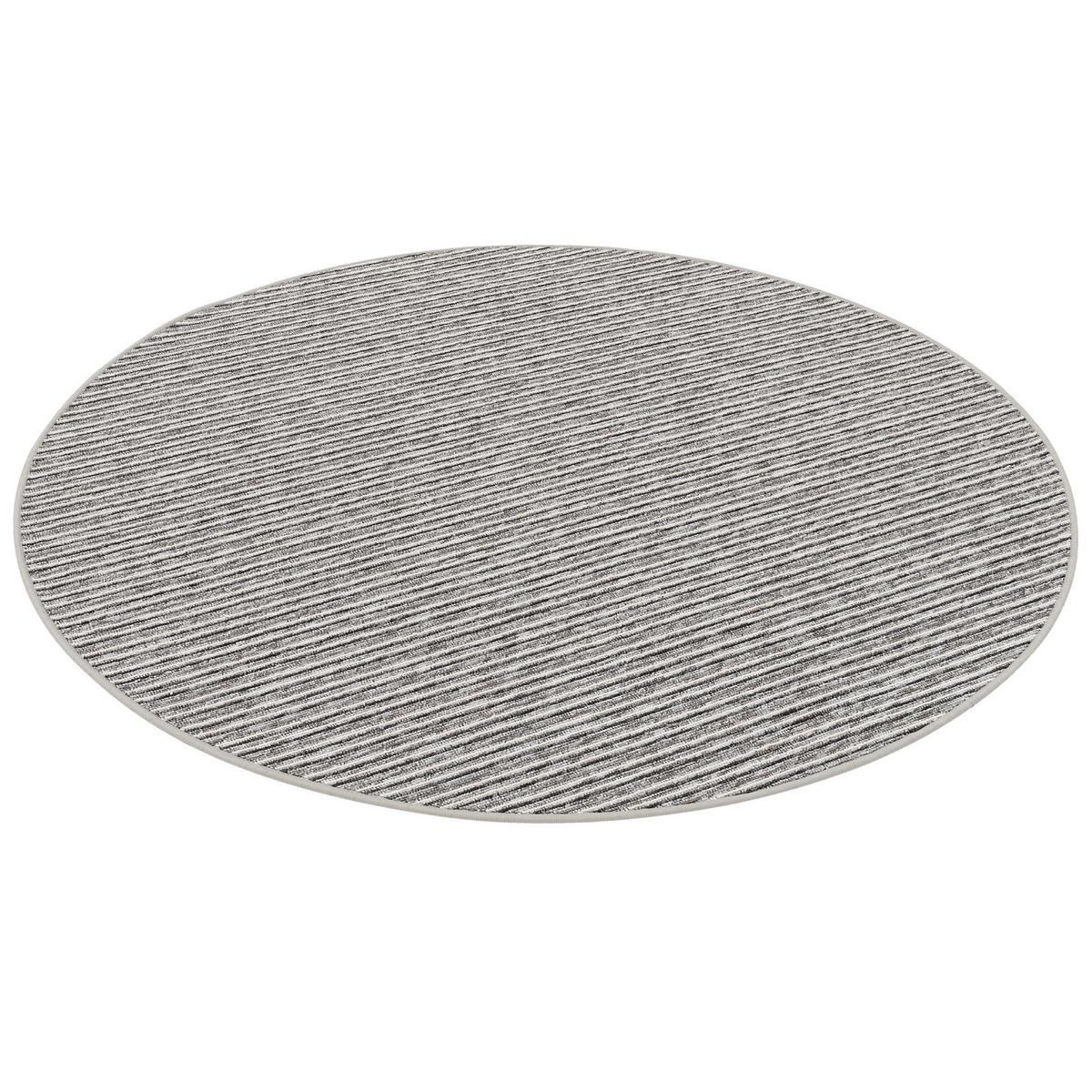 STREIFENBERBER TEPPICH MARTA RUND - Grau, Textil (160/160cm) - Snapstyle