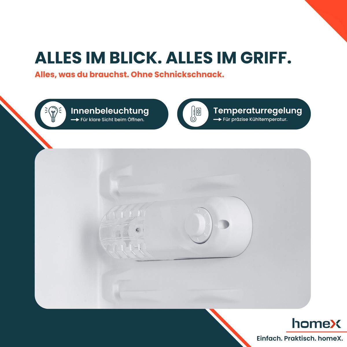 KÜHLSCHRANK CS0881-B ohne Gefrierfach klein - 90L Nutzinhalt, freistehend, kompakt, schwarz - Schwarz, Glas/Kunststoff (47.5/85/44.5cm) - homeX
