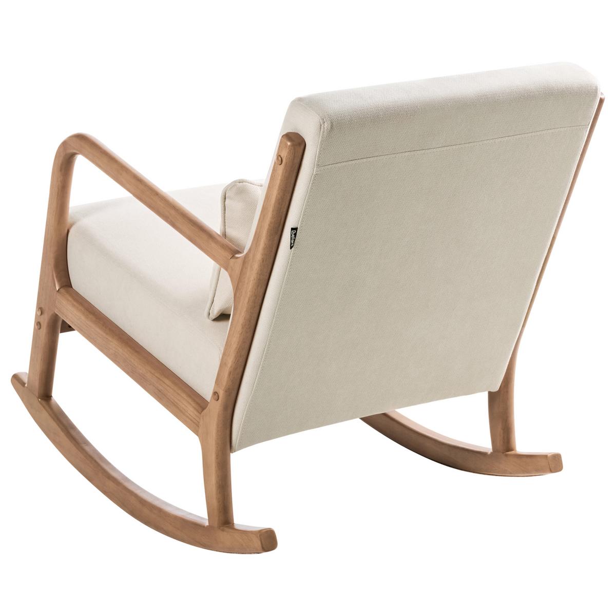 SCHAUKELSESSEL Stoff Hellbeige Skovde - Beige, Textil (66/82/79cm) - Beliani