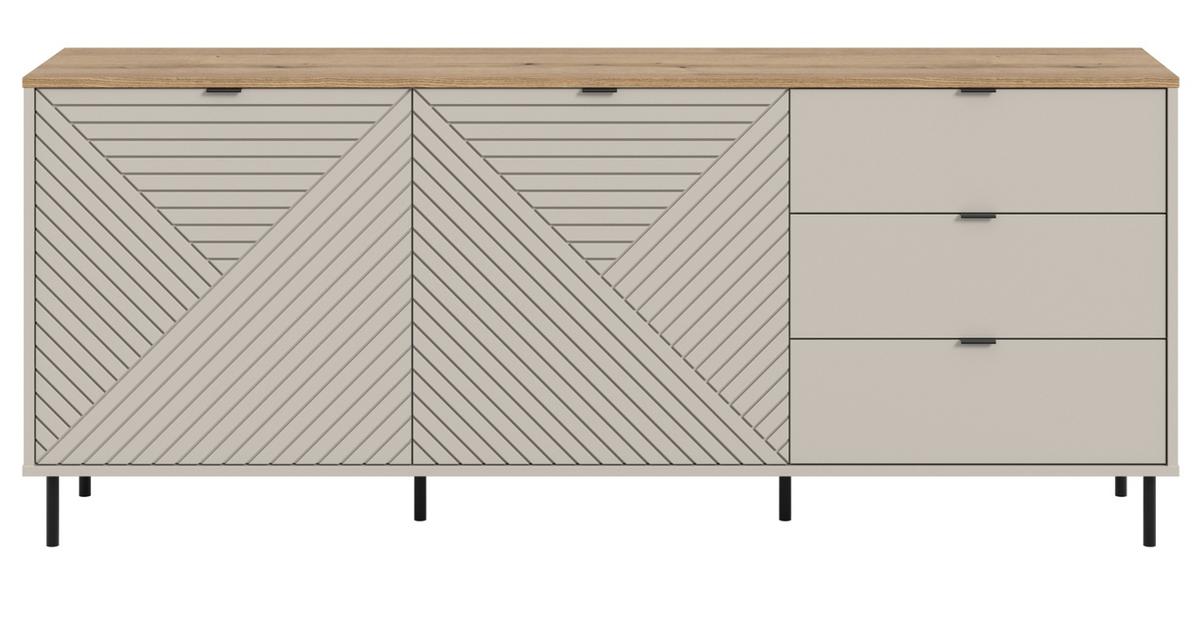 SIDEBOARD Kaschmir, Evoke Eiche 184 x 95 cm, Kommode mit viel Stauraum - Kaschmir/Eichefarben, Holzwerkstoff/Metall (184/75/40cm) - Inn.Furn