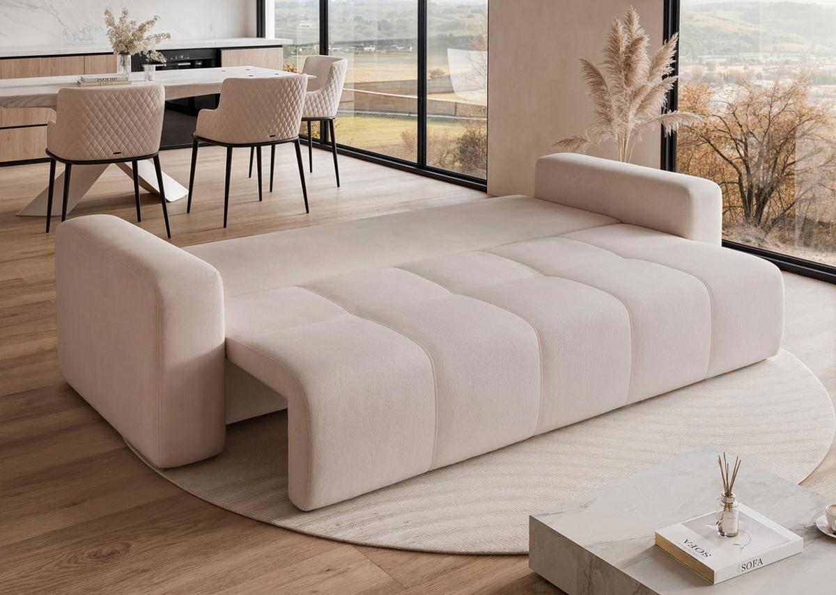 SCHLAFSOFA PEDRO mit Bettkasten Beige - Beige, Holzwerkstoff/Textil (244/79/93cm) - Idohome
