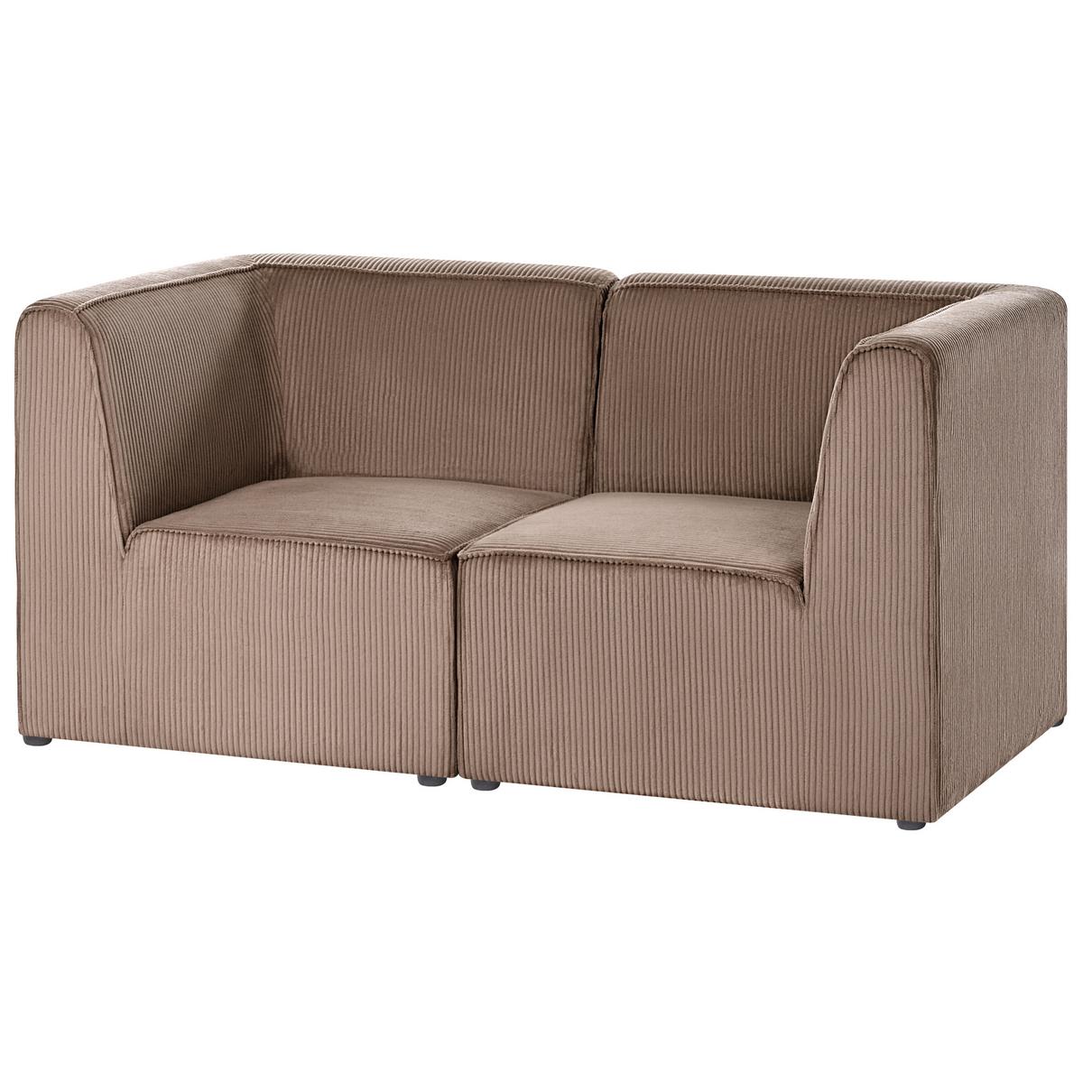 MODULSOFA 2-Sitzer Sandbeige Cord Lemvig - Sandfarben/Beige, Textil (166/78/83cm) - Beliani