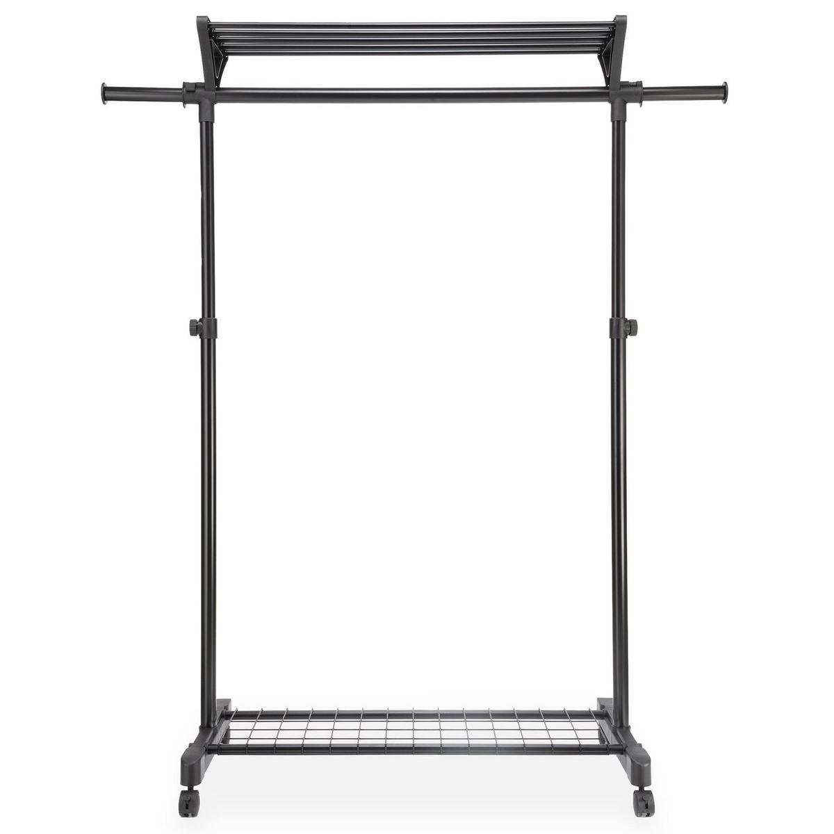 GARDEROBENWAGEN VIDA schwarz - Schwarz, Metall (136/172/43cm) - IDIMEX