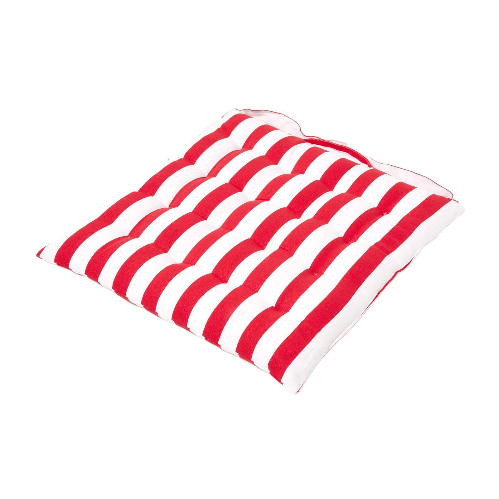 STUHLKISSEN 40/40/5 cm rot-weiß gestreift - Rot, Textil (40/40/5cm) - Homescapes