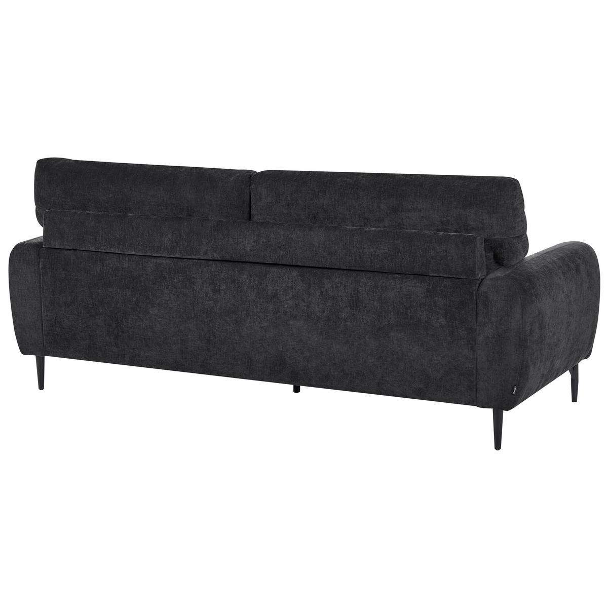 3-SITZER-SOFA Chenillegewebe Schwarz Skaro - Schwarz, Textil (214/87/89cm) - Beliani