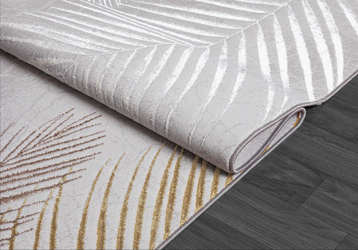 KURZFLORTEPPICH Floral KAVALA Polyester Grau 120 x 170 cm - Grau, Textil (120/170cm) - KADIMA DESIGN