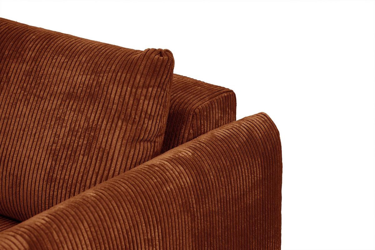 SOFA TAUER 3-Sitzer, orange - Dunkelorange/Schwarz, Holzwerkstoff/Kunststoff (112/84/206cm) - Wozimo
