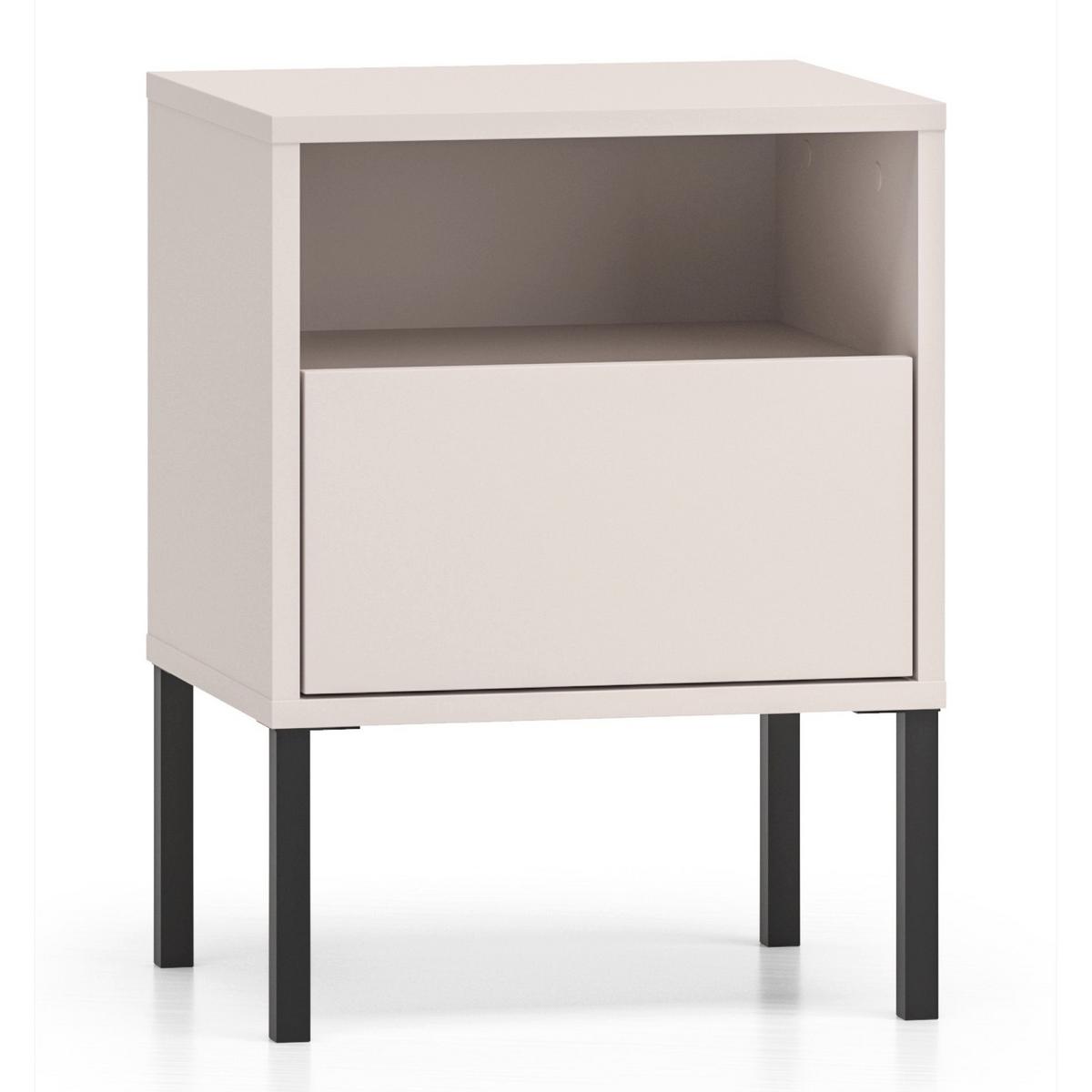 NACHTTISCH Barnee Kaschmir 40 cm - Taupe/Schwarz, Holzwerkstoff (40/53/34cm) - Selsey