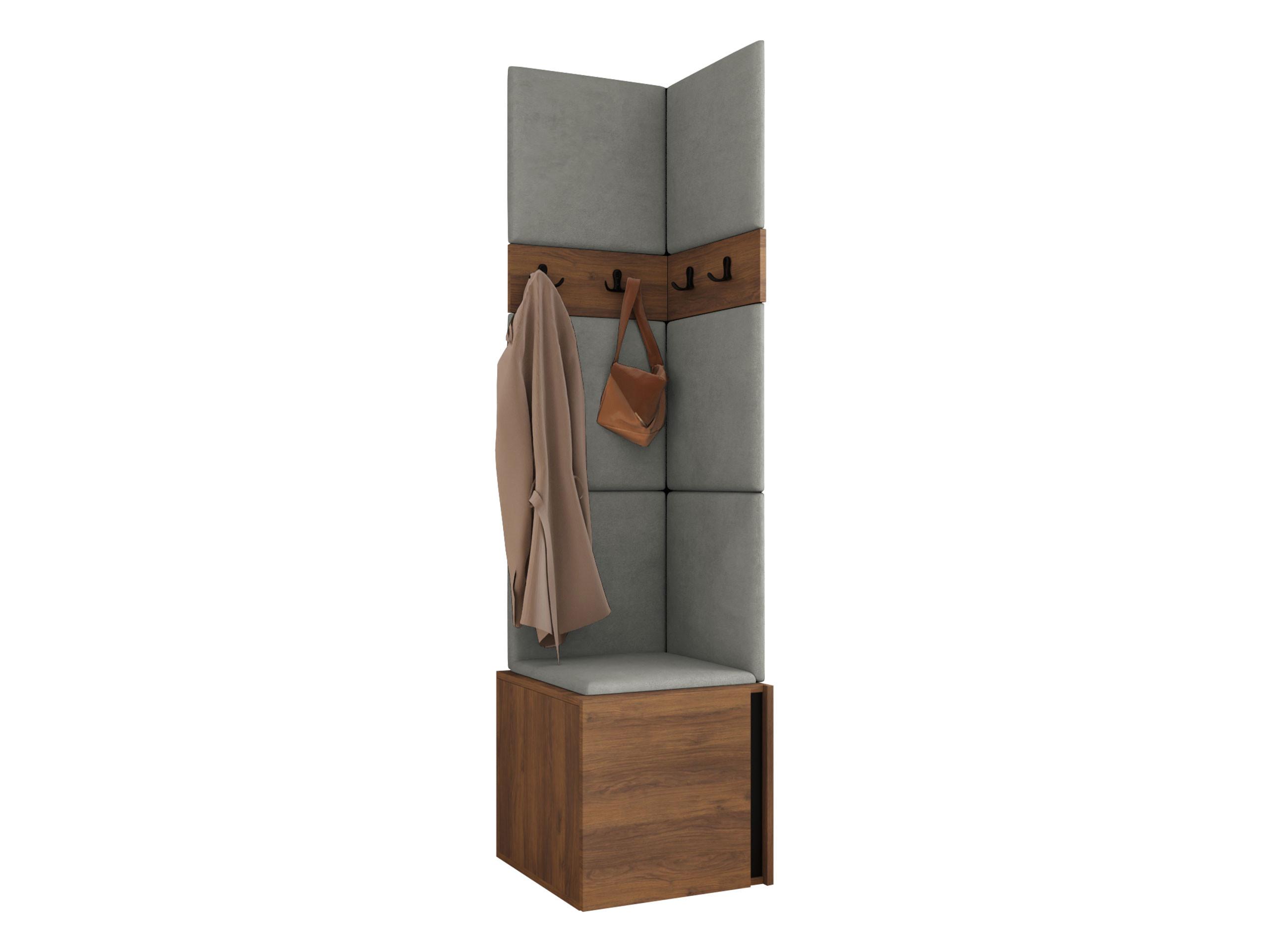 GARDEROBEN-SET Orion XXI - Nussbaumfarben/Grau, Holzwerkstoff/Kunststoff (42/186/46cm) - MIRJAN24