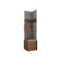 GARDEROBEN-SET Orion XXI - Nussbaumfarben/Grau, Holzwerkstoff/Kunststoff (42/186/46cm) - MIRJAN24