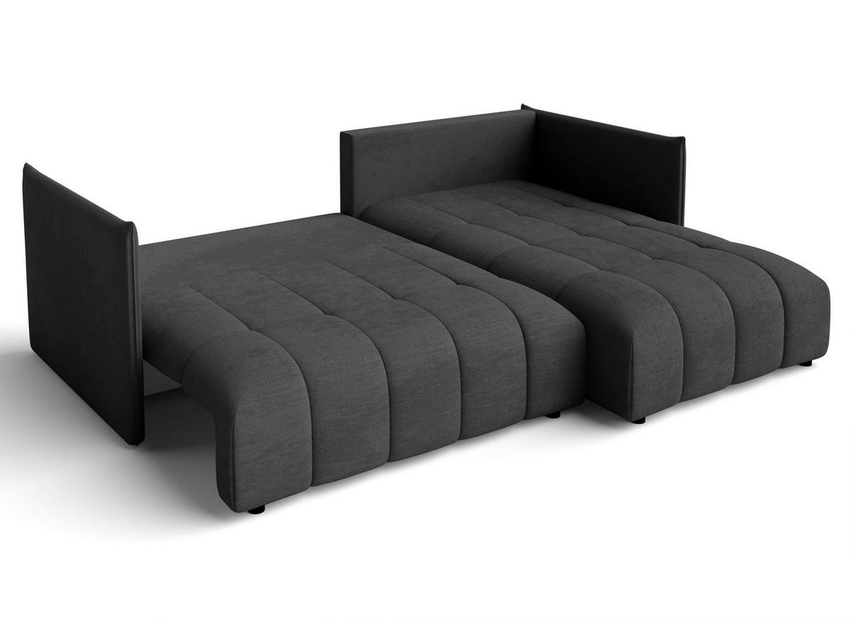 ECKSOFA L Form Cosmova Grau 248/180/83 cm mit Schlaffunktion - Schwarz/Grau, Kunststoff/Textil (248/180cm) - AX Living