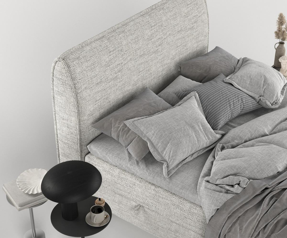 BOXBETT Lunaro 160/200 cm Hellgrau im Modesto Stoff - Hellgrau/Schwarz, Holz/Holzwerkstoff (160/200cm) - AltaBeds