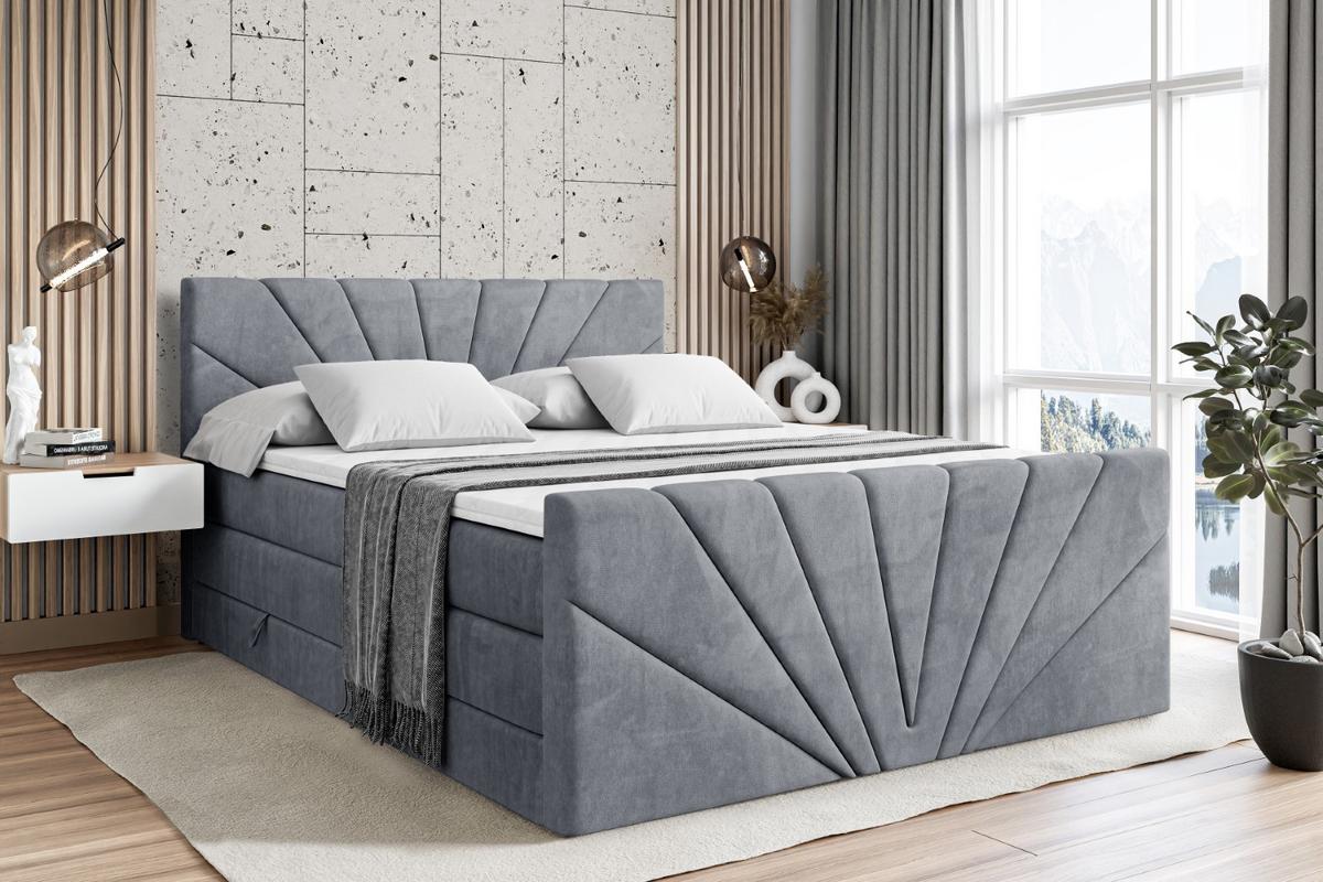 BOXSPRINGBETT MILTIO-Z KING - 140x200 - H3/H4 - Grau - Grau, Holzwerkstoff (140/200cm) - ALTDECOR