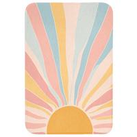 BADEMATTE Illustration - Sonne - Pastellfarben 60x90 cm - Pastellblau, Textil (60/90cm) - OnlyWow