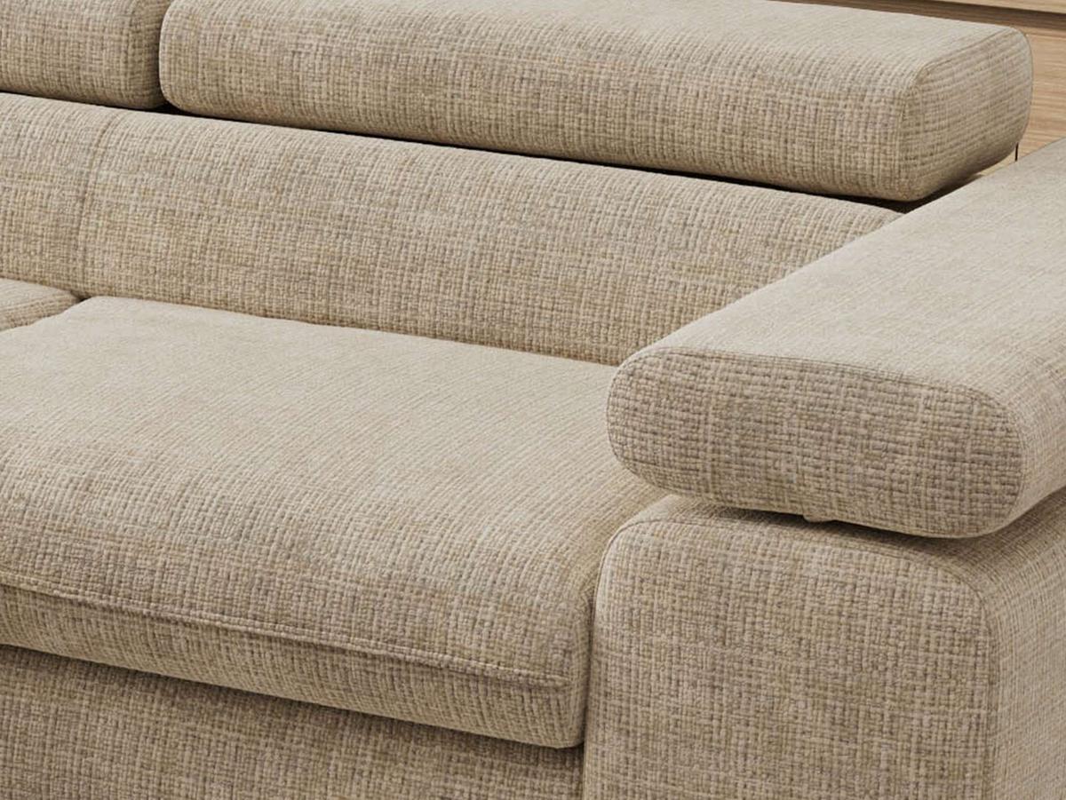 ECKSOFA PABLO L Beige Schenille grob gewebt - Links Seite - Beige/Schwarz, Textil/Metall (208/273cm) - MKS