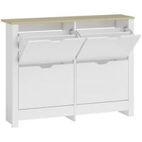 SCHUHSCHRANK Spanplatte Weiß - Weiß, Holzwerkstoff (26/80/105cm) - HOMCOM