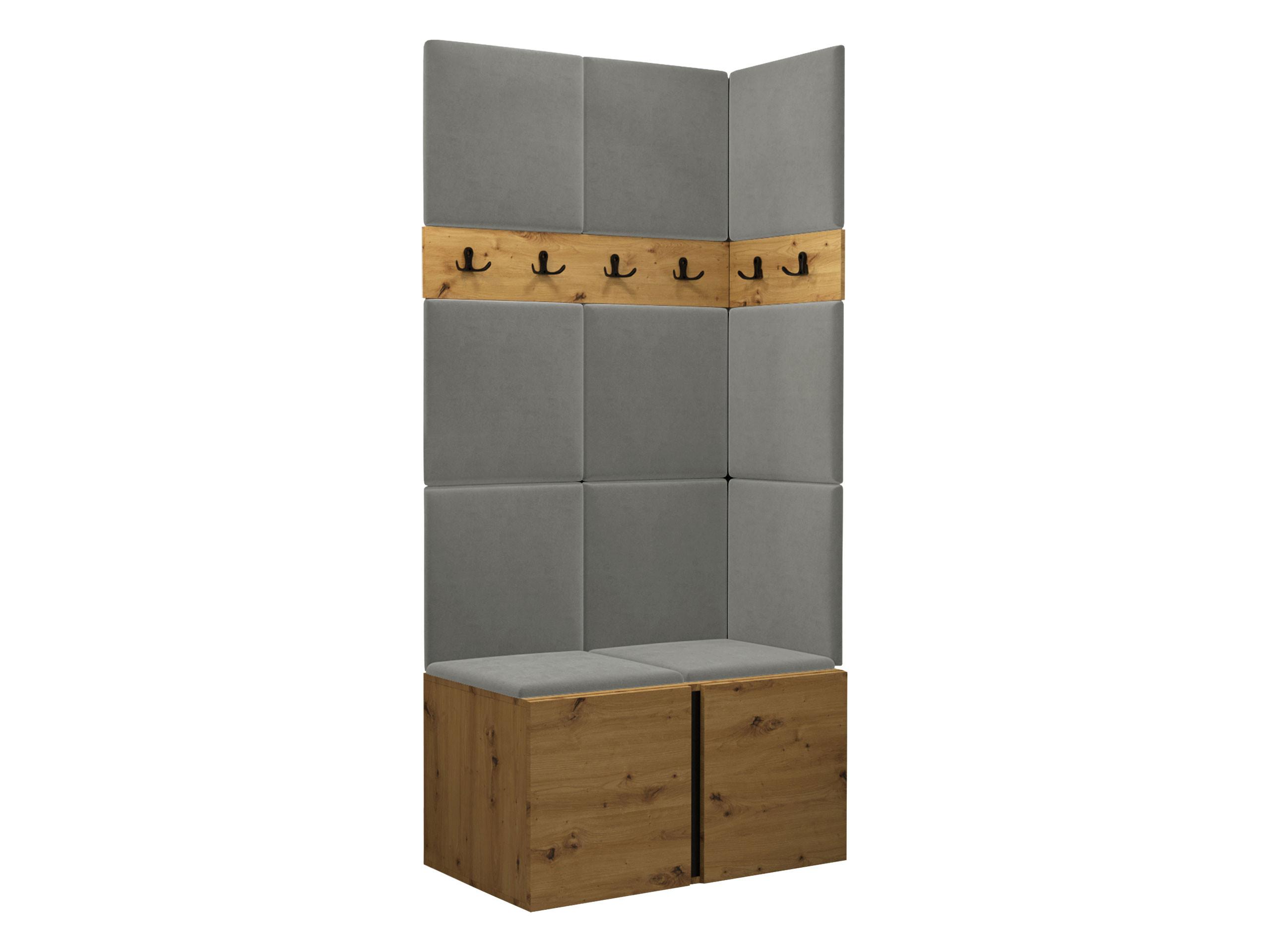 GARDEROBEN-SET Orion I - Eiche Artisan/Grau, Holzwerkstoff/Kunststoff (84/186/46cm) - MIRJAN24