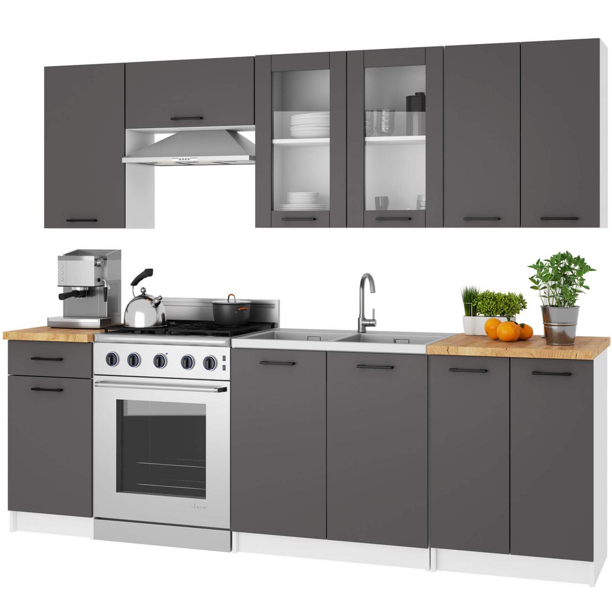 HÄNGESCHRANK Weiß, Graphit Grau 72/80/30,5 - Weiß/Grau, Holzwerkstoff (80/72/30cm) - RAUMHIRSCH FURNITURE