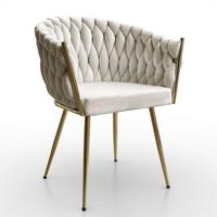 ARMLEHNENSTUHL ROSALIE - Beige/Goldfarben, Textil (65/73/54cm) - Lookway